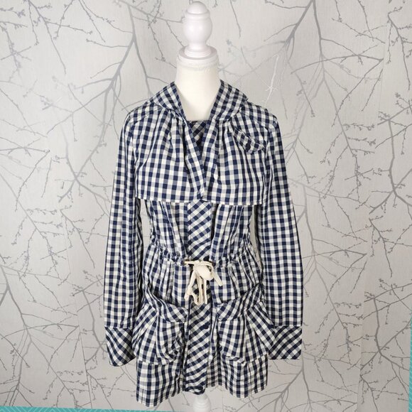 Daughters of The Liberation Navy Gingham Full Zip Rain Jacket - Picture 2 of 8